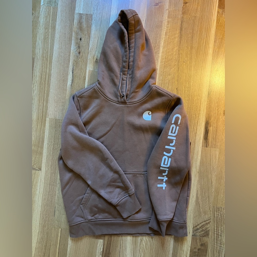 Carhartt Women's Hoodie in Brown with Logo